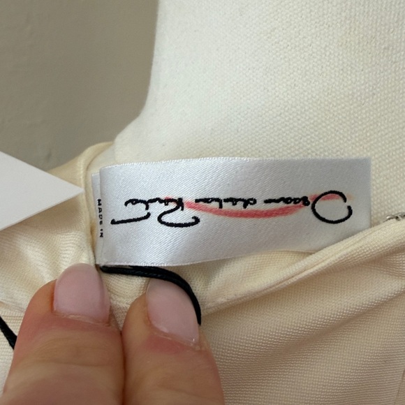 NEW OSCAR DE LA RENTA Sz 2 women's floral jersey maxi dress cream painted roses - Picture 8 of 16